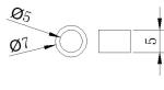Ø7xØ5x5mm Piezoelectric Tube , Piezoelectric Ceramic Cylinder For Measurement