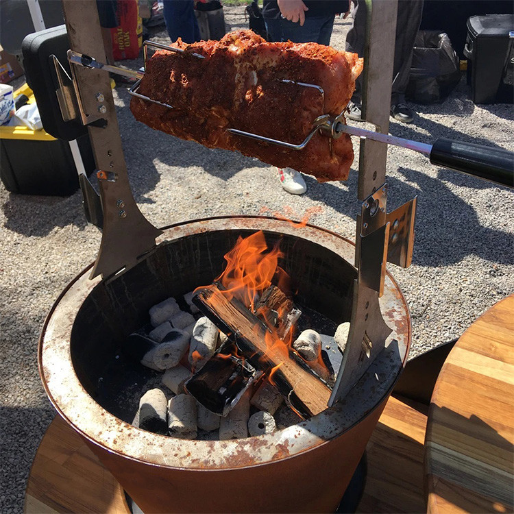Outdoor Cooking Firewood Burning GN-BBQ-204 Outdoor Corten Steel BBQ Grill For Garden Camping