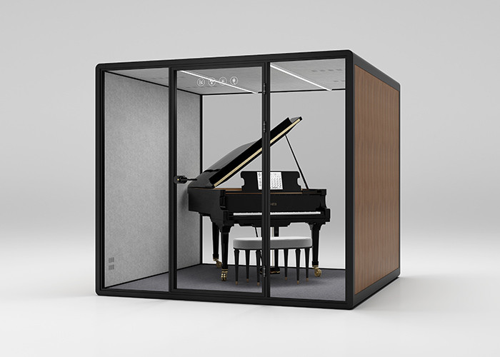 Piano Rooms For Student Learning Silent Soundproof Cabin For Teaching Tempered Glass Customized Color