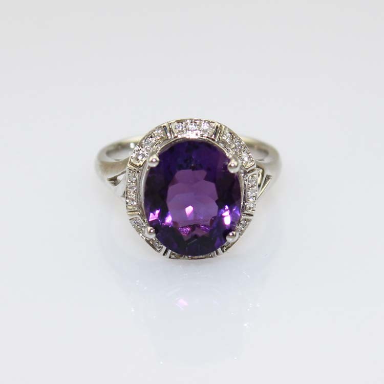 Fashion Jewelry 925 Silver Oval Pink Cubic Zircon Gemstone Ring (R193)