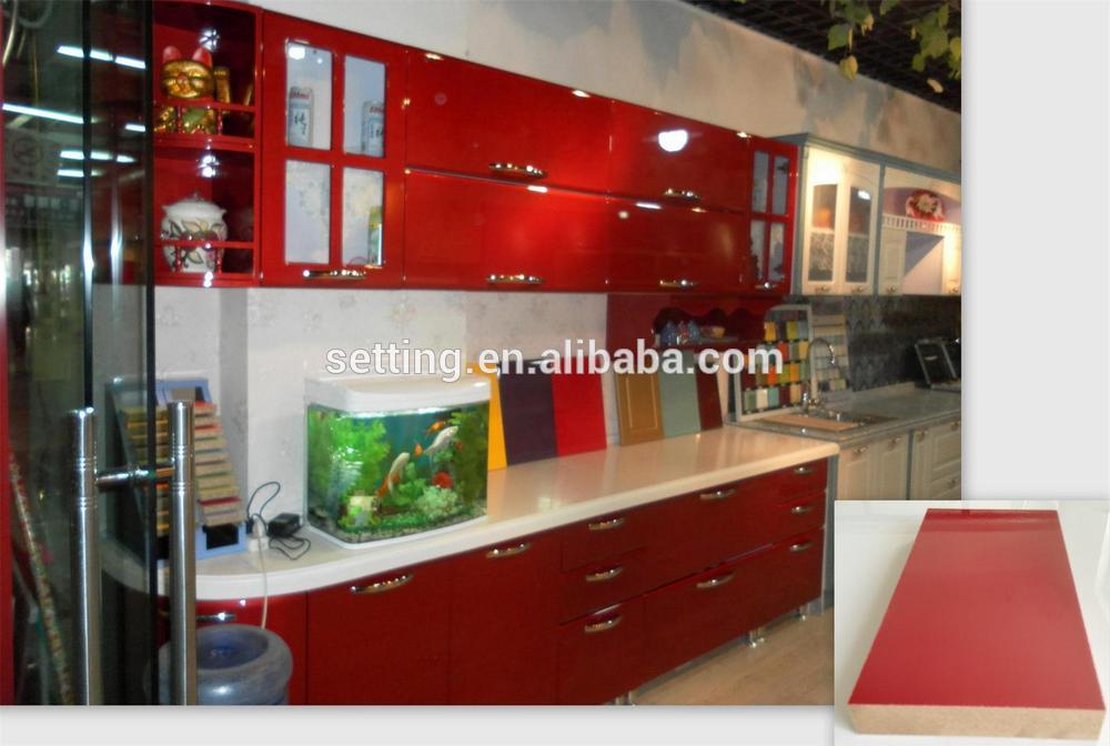 Mocha color high gloss mdf panel for kitchen cabinet