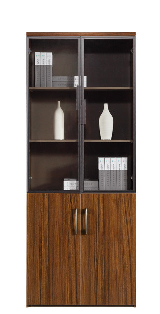 2 Swing Doors Wood Storage Cabinets OEM / ODM 800mm Length Staff Furniture
