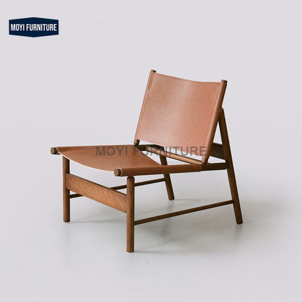 Living Room Furniture Leather Modern Saddle Cowhide Chair Smoky Grey Relaxed Comfortable Stylish Lounge Seat Seating Chair