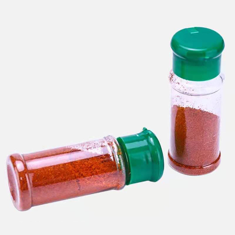 Plastic PET Spice Pepper Powder Container Seasoning Bottle Round Shaped 100g