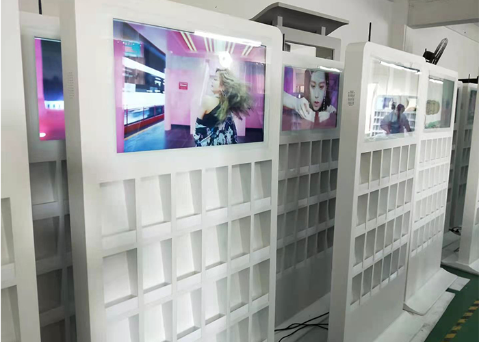 AC240V 32 Inch white color Floor Standing LCD digital signage Kiosk With Brochure Holder