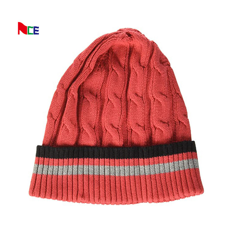 Unisex Gorros Knitted Beanie Cap Plain 100% Cotton Custom Logo