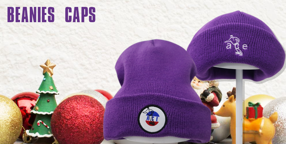 Unisex Warm Winter Knit Beanie Hats 100% Acrylic Material Custom Logo