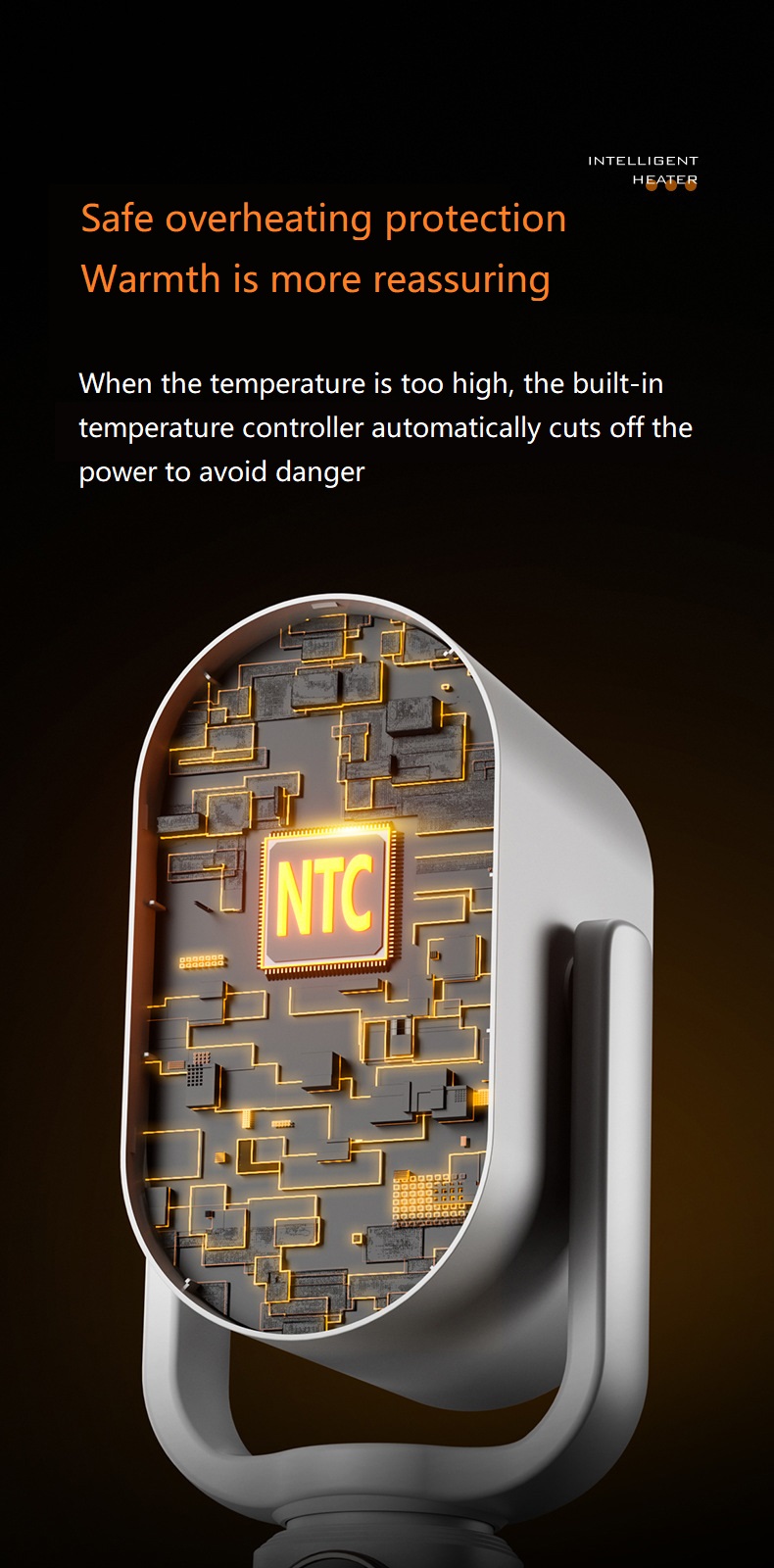English Operating Language 2-in-1 Cold Warm Air Ceramic PTC Heater with Remote Control