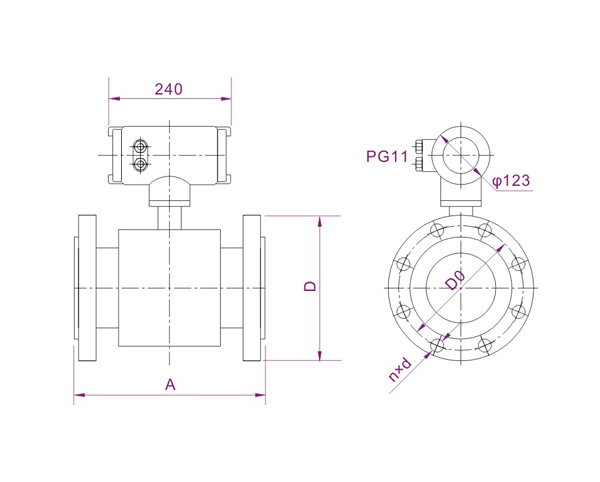 Simple Electromagnetic Flow Meter Dn150 Dn400 For Liquid Flow Control