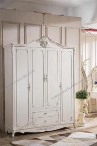 China Neoclassical Bedroom Furniture Wooden Clothes Cabinet D-9002 wholesale