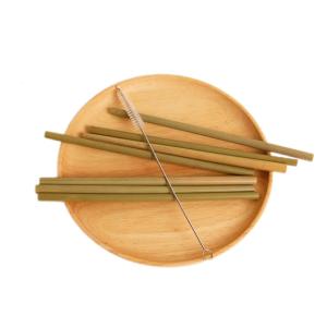 China 20cm Green Biodegradable Straws Bamboo Fibre Straws For Beverage wholesale
