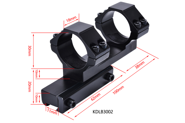 Quick Detachable Scope Mount 30mm Offset Ring for 21mm Side Mount in Matte Black