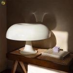 Classic Danish Mushroom Lamp polycarbonate White/orangeBedroom 320mm Bedside