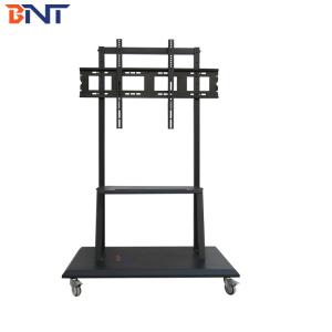 China Black Floor Stand TV Mobile Cart Maximum Supporting Weight 130KG wholesale