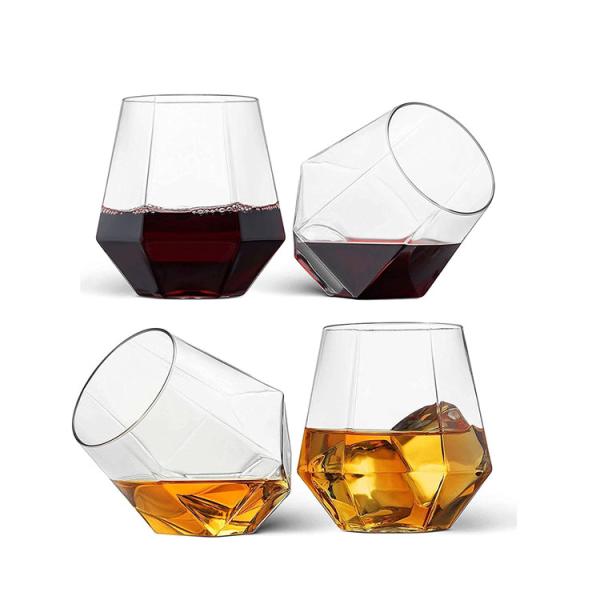 Shatterproof Acrylic Plastic Whiskey Glasses Cocktails Tritan Stemless Wine