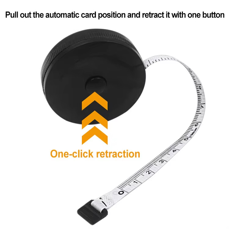 Wintape 1.5m Black Soft Measuring Tape Body Tailor Tape Ruler Measure Fabric Double Scale Mini Sewing Retractable Tool