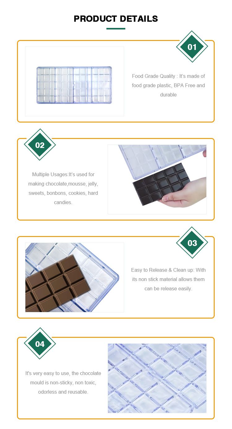 ODM Heart Shape Custom Chocolate Molds Silicone Food Grade Sustainable