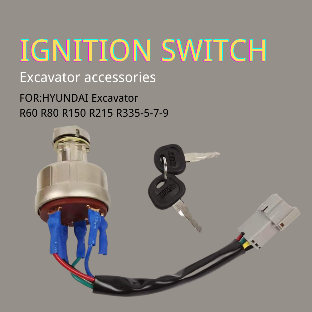 Excavator Accessories Lgnition Switch For Excavator R60 R80 R150 R215 R335-5-7-9 Electric Door Lock Start Key