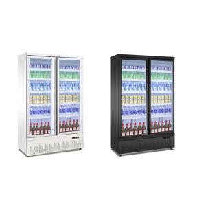 China Beer Vertical Glass Showcase Double Door Beverage Refrigerator Chiller wholesale