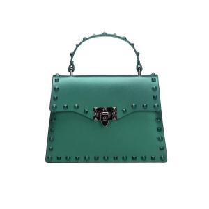 China Trim Frosted Rivet Jelly Pu Leather Handbags for Women Shoulder bags wholesale