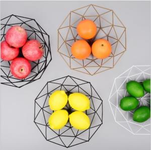 China Wear Resistant H13.5CM Single Tier Steel Fruit Basket wholesale