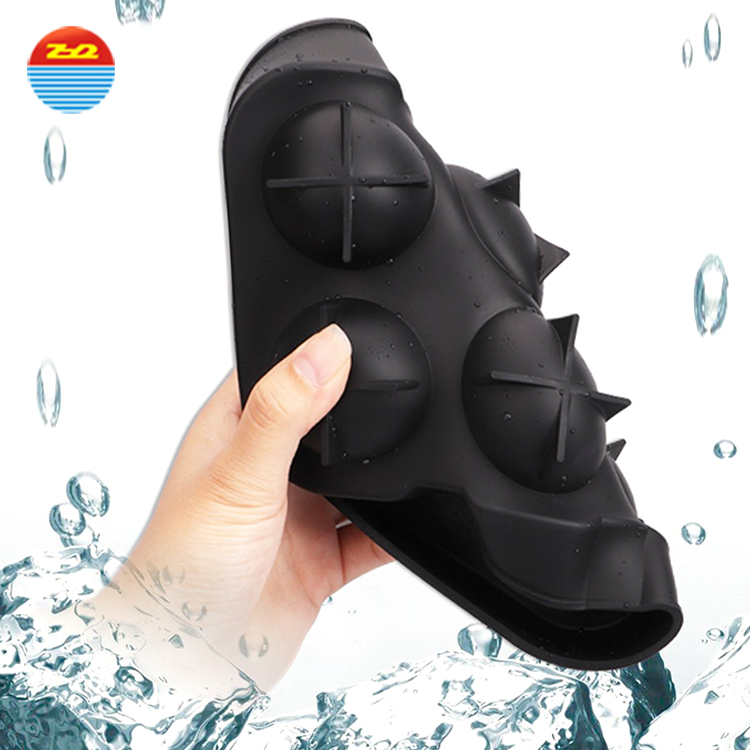 Best selling 6-ball easy release large wholesale make your own custom silicone ice cube tray ice cream mold