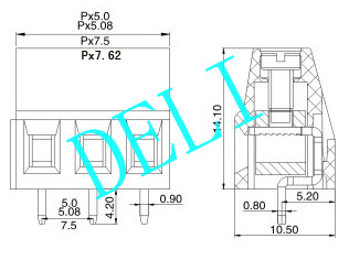 Pitch Spring Terminal Block PCB Connector DL128--XX-5.0/5.08/7.5/7.62 GMKDS 1.5/ 2 1717020 Phoenix