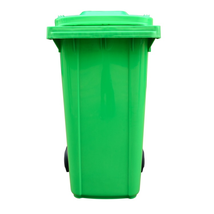Public Rolling Trash Bins HDPE Plastic Outdoor Garbage Can Freestanding