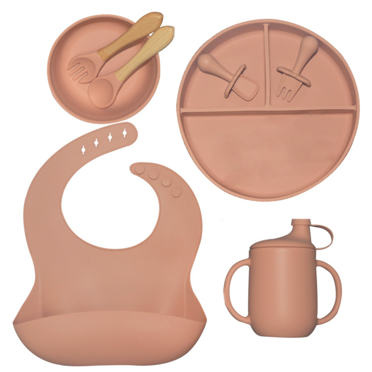 Food Grade Feeding Sets Silicone Suction Plate Set With Silicone Suction And Spoon
