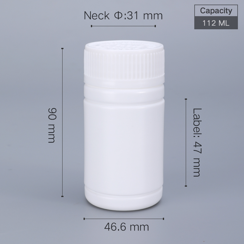 SCREW CAP 100ml White HDPE Plastic Bottles for Food Grade Calcium Capsules