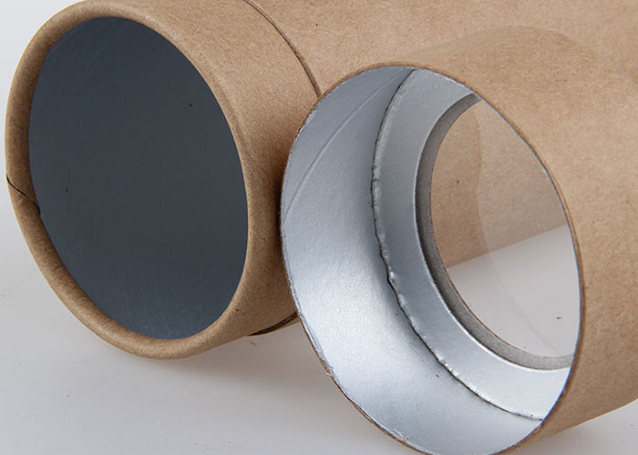 SGS Cylinder Paper Composite Cans Packaging With Plastic Window In The Cover