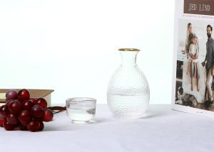 China 200ml Hammered Gold Rimmed Crystal Glass Sake Bottle wholesale