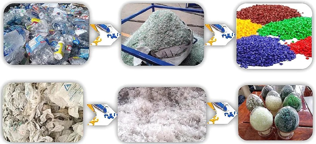 PE Film Extruder Machine Waste PVC Pipe PP Bag PET Bottle Plastic Recycling Machine