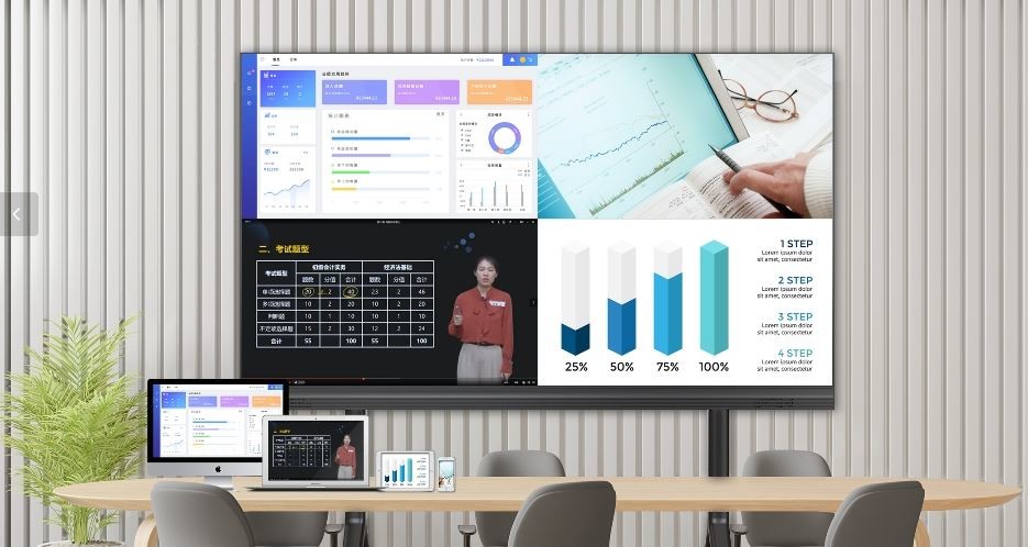 Conference Room Large Led Display Screen Full Front Service Matte Black Screen COB P0.9mm P1.2mm Definition