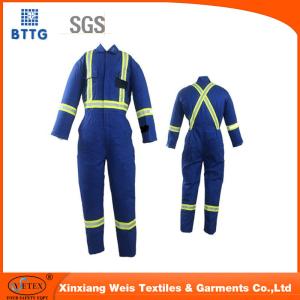 China Blue Reflective Coveralls ISO9001 Certified / Fire Resistant Jumpsuit For Oil Chemical Plant wholesale