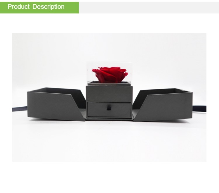 Preserved Flowers In Box Single red rose eternal flower with gift box Valentine's Day gift