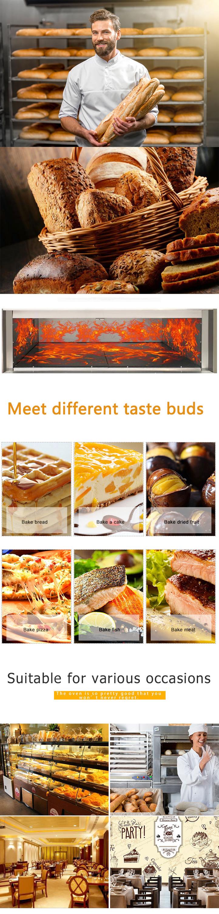 1330x840x1340mm Multifunctional 2 Deck 4 Trays Gas Bread Pizza Industrial Baking Oven
