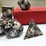 Black Crystal Skull Resin Boarding Dice Set dnd dice