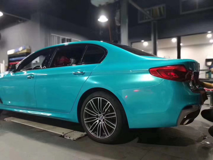 Lake Blue Gloss Car Vinyl Wrap Film Heat Resistant SGS For Trailers