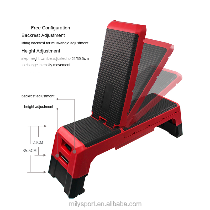 1125MM Anti Skid 3 Level Adjustable Exercise Step Platform 35CM