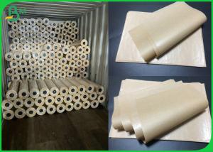 China 42gr 50gr 55gr Gloss One Side Brown Ribbed Kraft Paper Roll for Paper Box wholesale