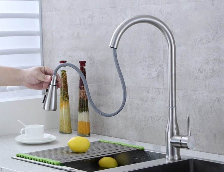 35mm Ceramic Stainless Steel Kitchen Faucet Cartridge Pull Down Kitchen Tap Mixer