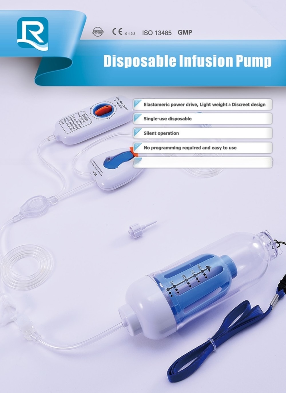 Disposable Elastomeric Soft Infusion Pump for Pain Management in Class I Instruments