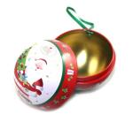 Metal Christmas Ball Ornament Gift Tin