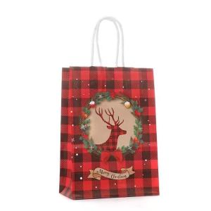 China luxury Christmas Paper Shopping Bags Coated Paper for holiday gift wholesale