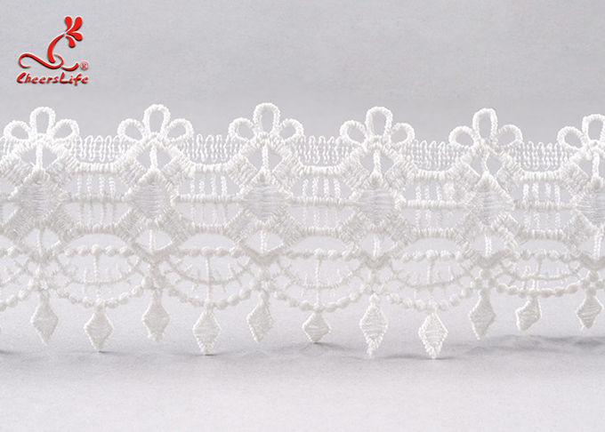 Fancy 5cm Fancy Water Soluble Flat Lace Trim With Embroidered Patterns For Clothing