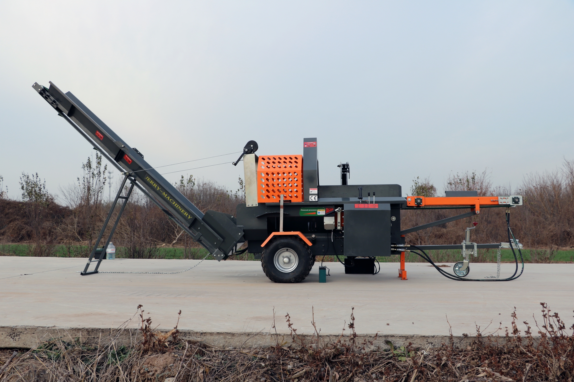 Log Splitter 19inch 480mm Gasoline Electric Firewood Processor With Track