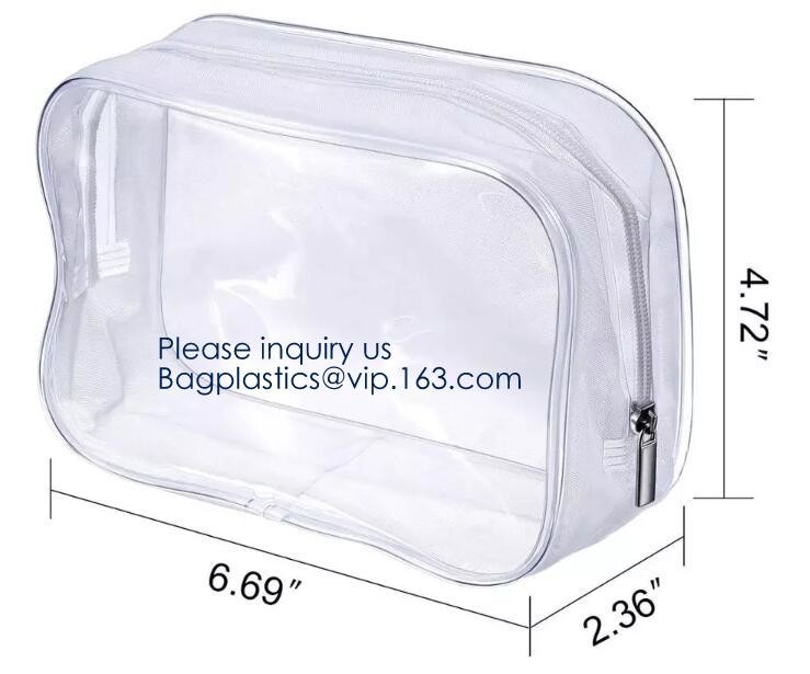 Small Clear PVC Waterproof Bag with Zipper Closure, Mini Portable Transparent Plastic Organizer Pouch for Cosmetic, Make