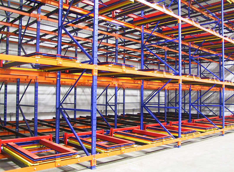 Push Back Pallet Racking Warehouse Storage Rack