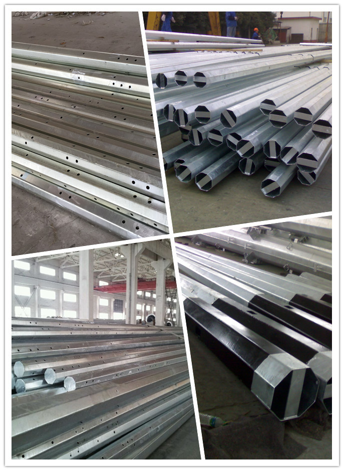 Transmission Pole Octagonal Electrical Power Pole 25FT Steel Power Poles
